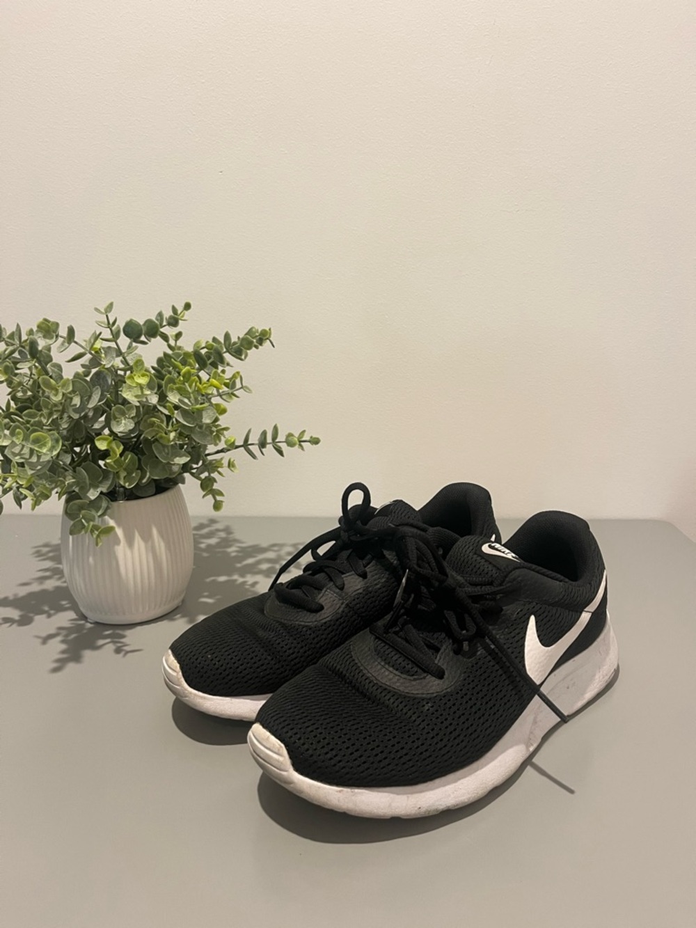 Nike Black and White Athletic Sneakers with Mesh Upper